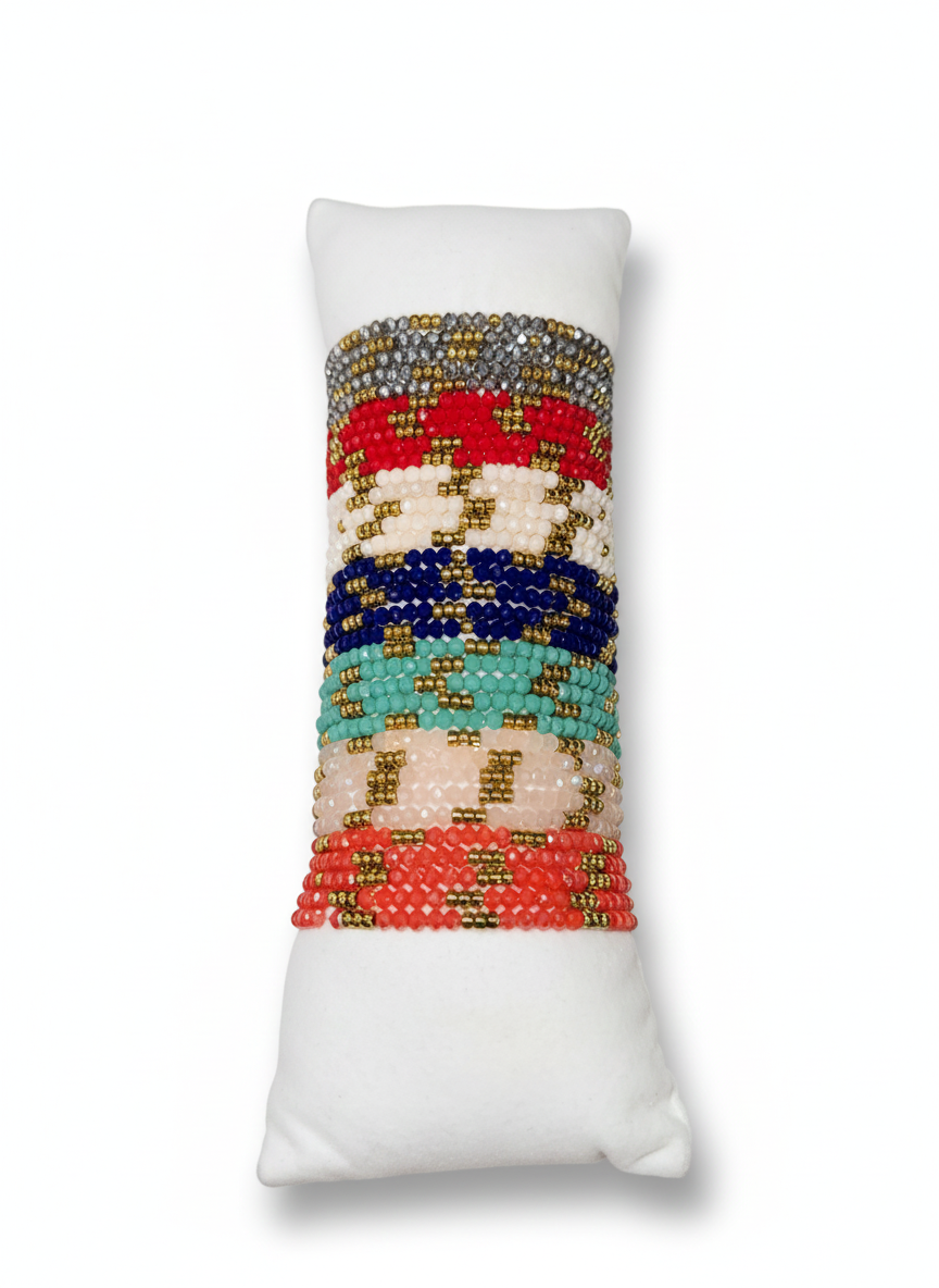 Bracelet perles colorées & dorées - PLUSIEURS COULEURS – Acier inoxydable