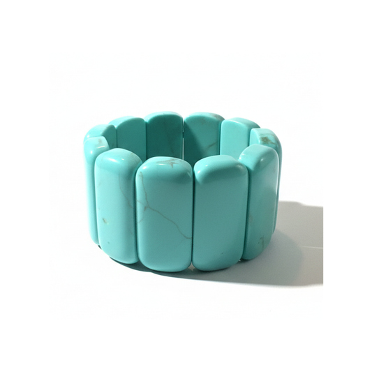 Manchette large turquoise en résine